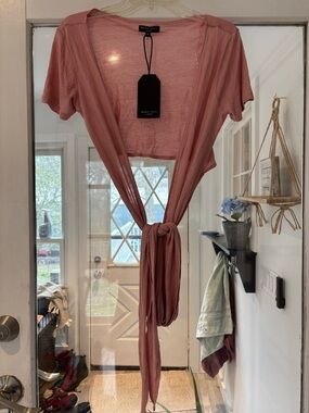 Brave Soul Dusty Rose Wrap-tie Shirt